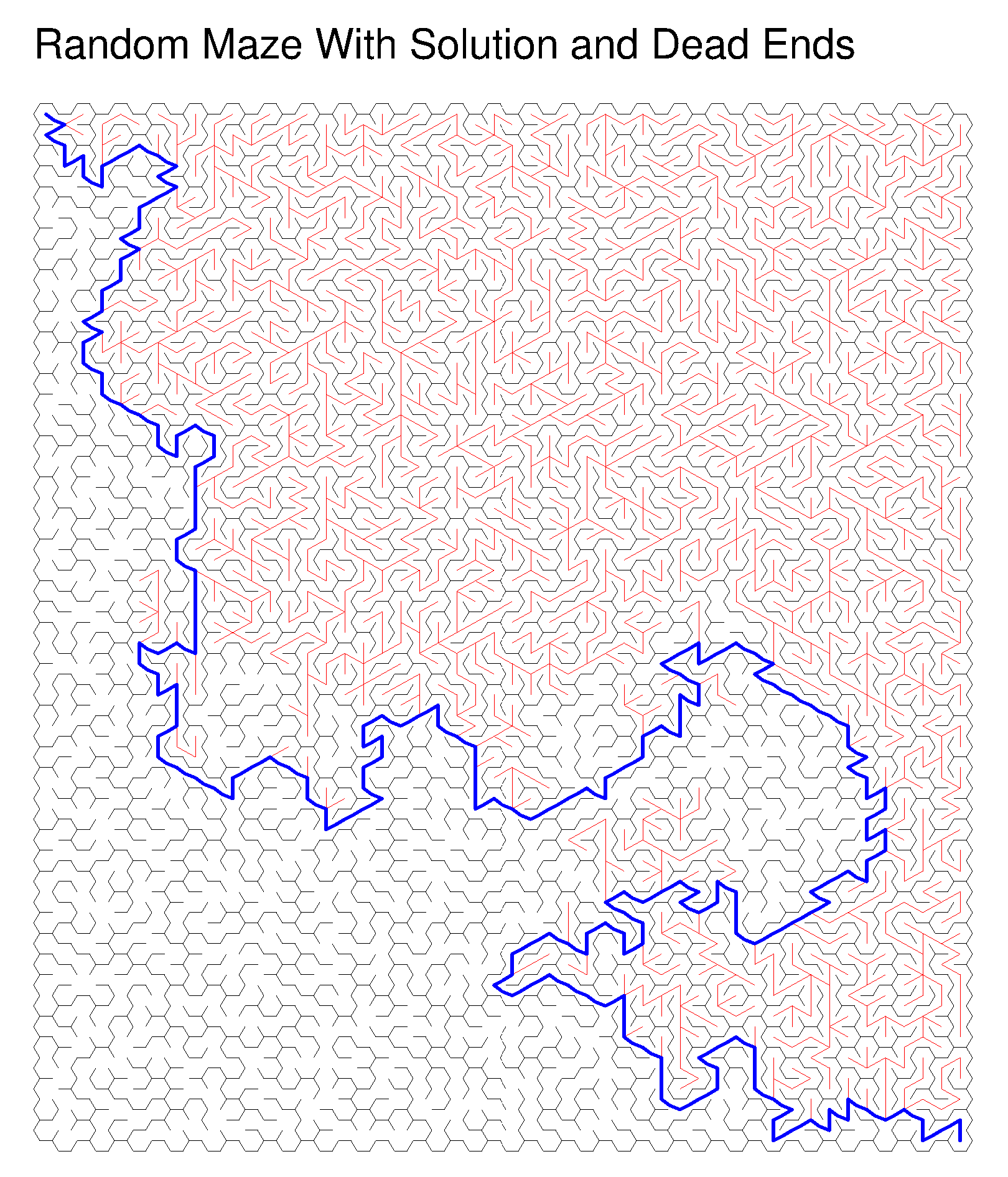 photo of solved hexagonal maze